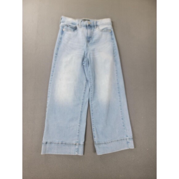 Banana Republic Jeans Womens 27/4 Light Wash High-Rise Wide Leg Crop Denim - Picture 1 of 12